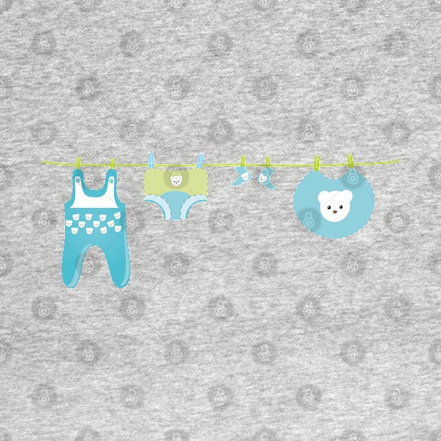 Baby newborn announcement card, baby boy blue, green by GULSENGUNEL